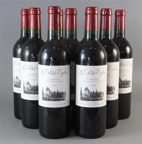 Nine bottles of La Petite Eglise, Pomerol, 1999